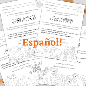 Spanish JW Kid Letter Writing Bundle, Kids Paper, jw Kid Gifts, JW Pioneers , A4 , US Letter , Digital Download, Kid Coloring, Kid Activity