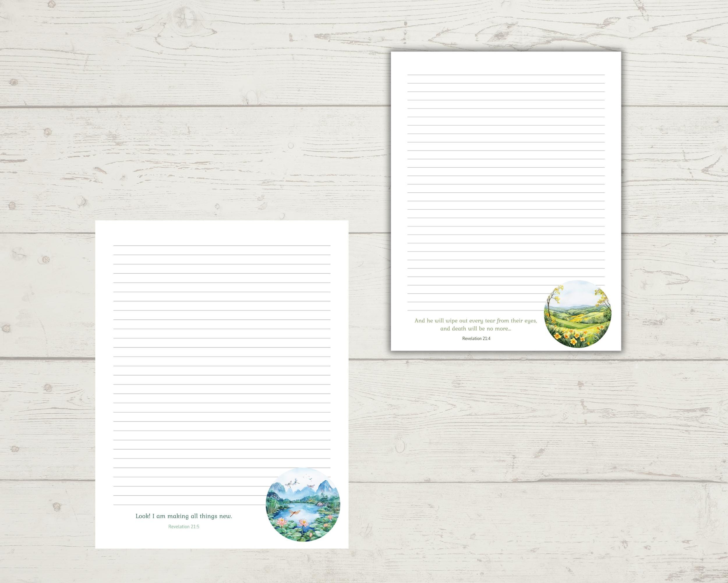 Scripure Paper Printable JW Scripture Letter Writing Paper With Envelope - Lined ...