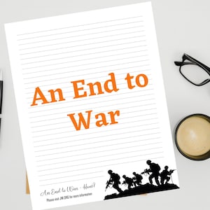 JW Letter Writing Stationery – “An End to War—How?”  September 2025 Campaign | Lined + Blank | A4 & US Letter