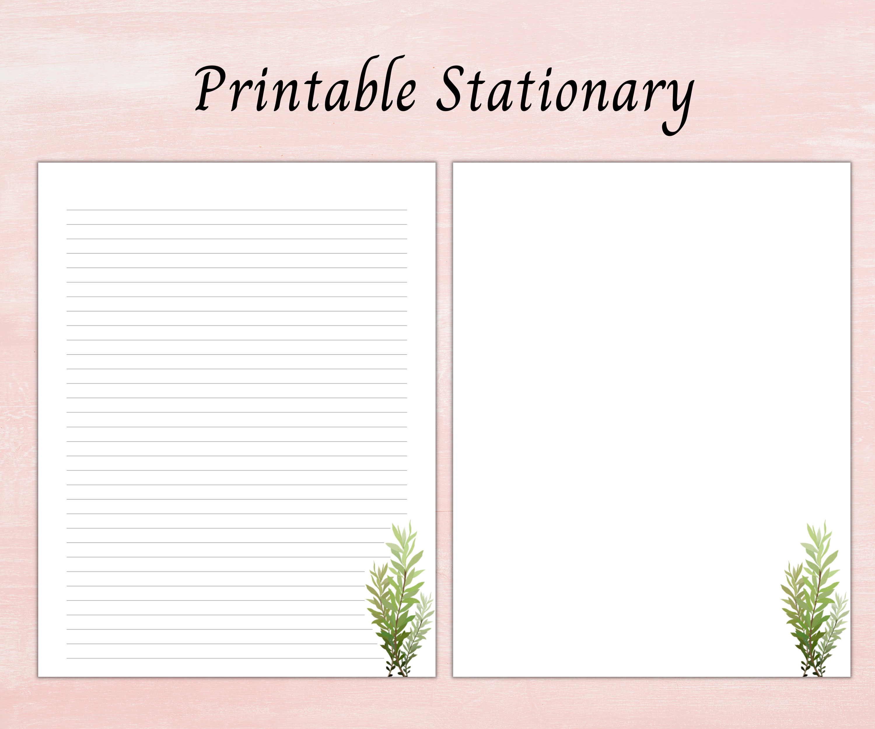 Beautiful Printable Stationery Paper Minimalist Writing | Etsy