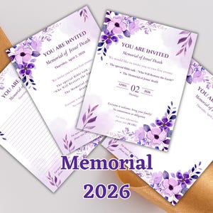 JW 2026 Memorial of Jesus' Death Invitation  Special Talk, Letter Writing Template (Instant Download)