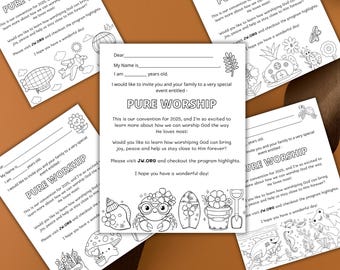 Dzieci Czysta Kultowa JW 2025 Konwencja Zaproszenie Papier Listowy, Papier Do Pisania Listów JW, Prezenty Aktywności Dla Dzieci JW