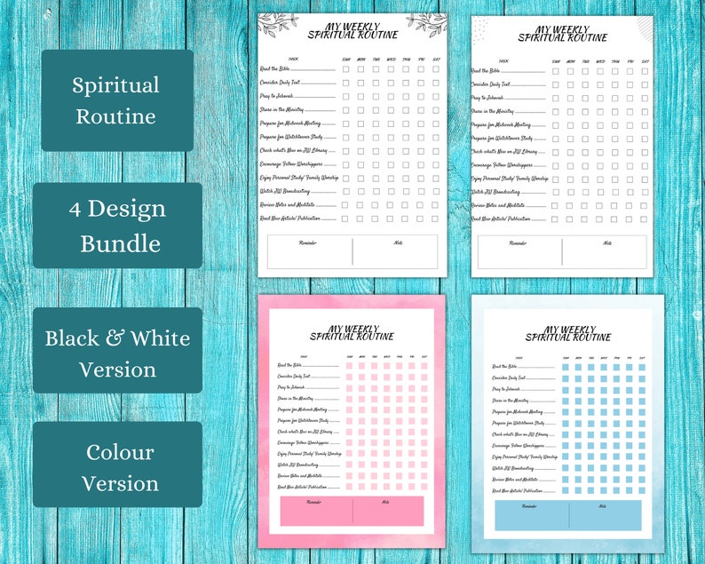 JW Weekly Spiritual Routine Checklist JW Spiritual Goal Etsy