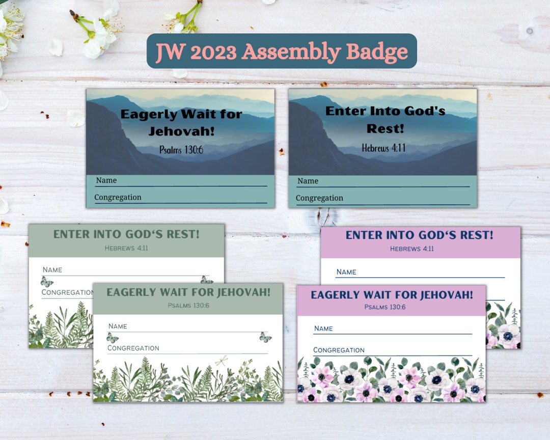JW 2023 Assembly Badges, JW Assembly Name Card, JW Printable, Jw Name