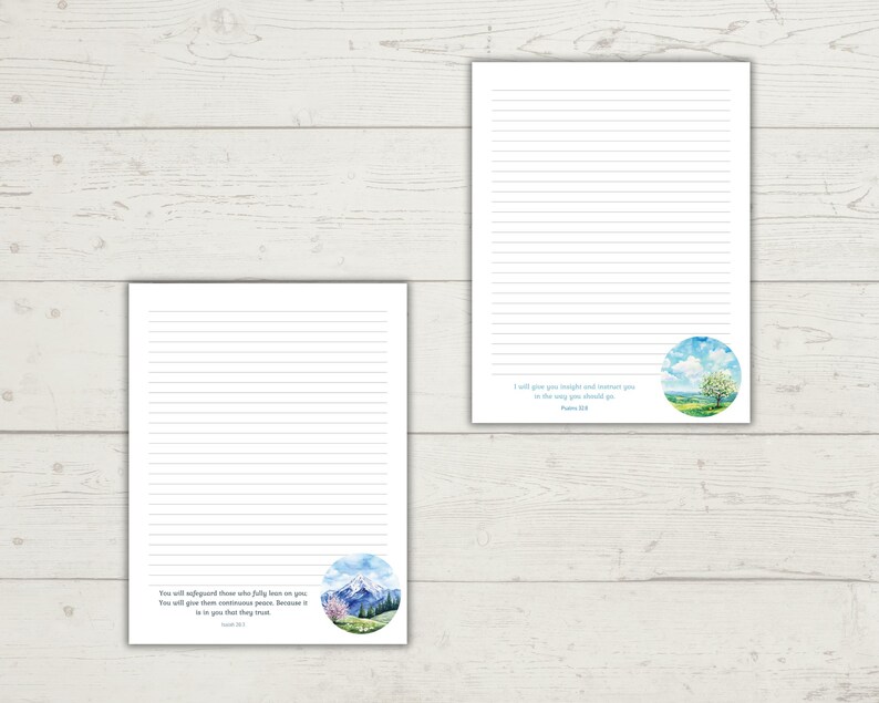 Empty Scripture Paper Printable JW Scripture Letter Writing Paper With Envelope - Lined ...