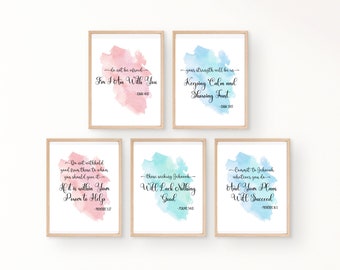 A Minimalist 5 Bible Verse Wall Art Prints - Digital Downloads for Stylish Wall Decor and JW Gifts.