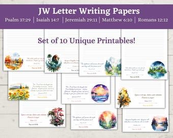 JW Letter Writing Paper – Watercolor Scripture Stationery (Digital Download)