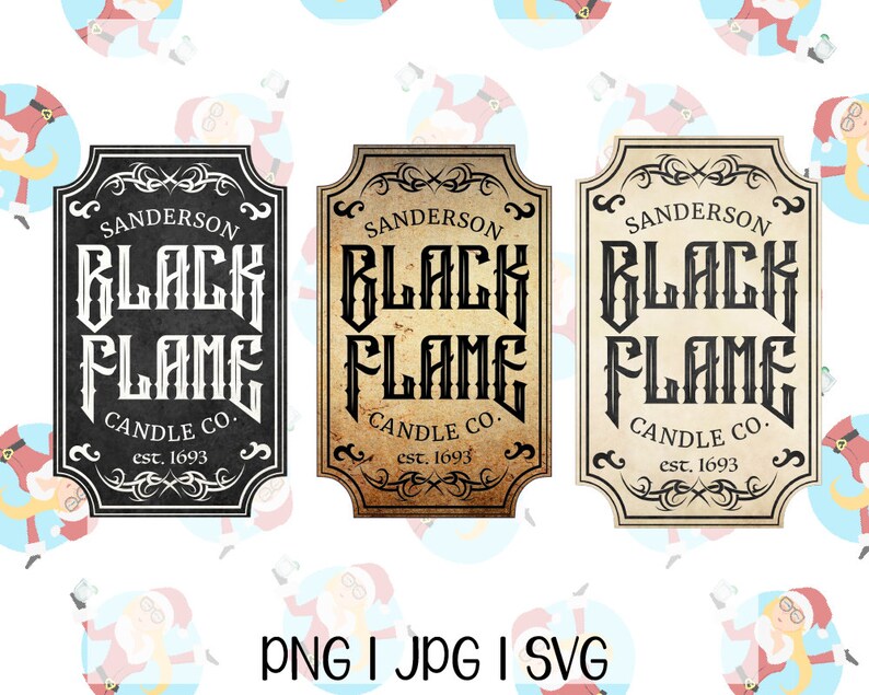 Black Flame Candle Label Printable Digital Download SVG Etsy Black Flame Candle Label Printable Digital Download SVG Etsy
