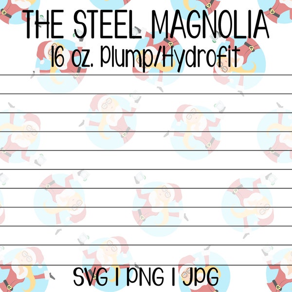 Stripes Template | Double Sided Adhesive | Seamless Tumbler Wrap | The Steel Magnolia 16 oz. Plump | SVG PNG JPG | Digital Download