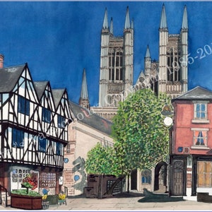Lincoln UK a giclee print from an original acrylic painting England The Strait Lincoln