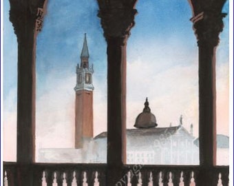 Morning Mist and The Campanile, Venice - a full size Giclée print