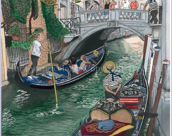 Hotel Bridge in Venice, a full size Giclée print