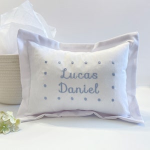 Pillow baby, embroidered pillow, monogram pillow, new parents gift, custom pillow, unique baby gift, baby name pillow