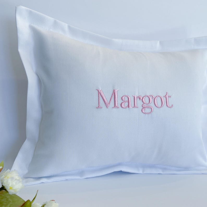 Pillow baby, embroidered pillow, monogram pillow, new parents gift, pillow cover, custom pillow, unique baby gift, baby name pillow image 2