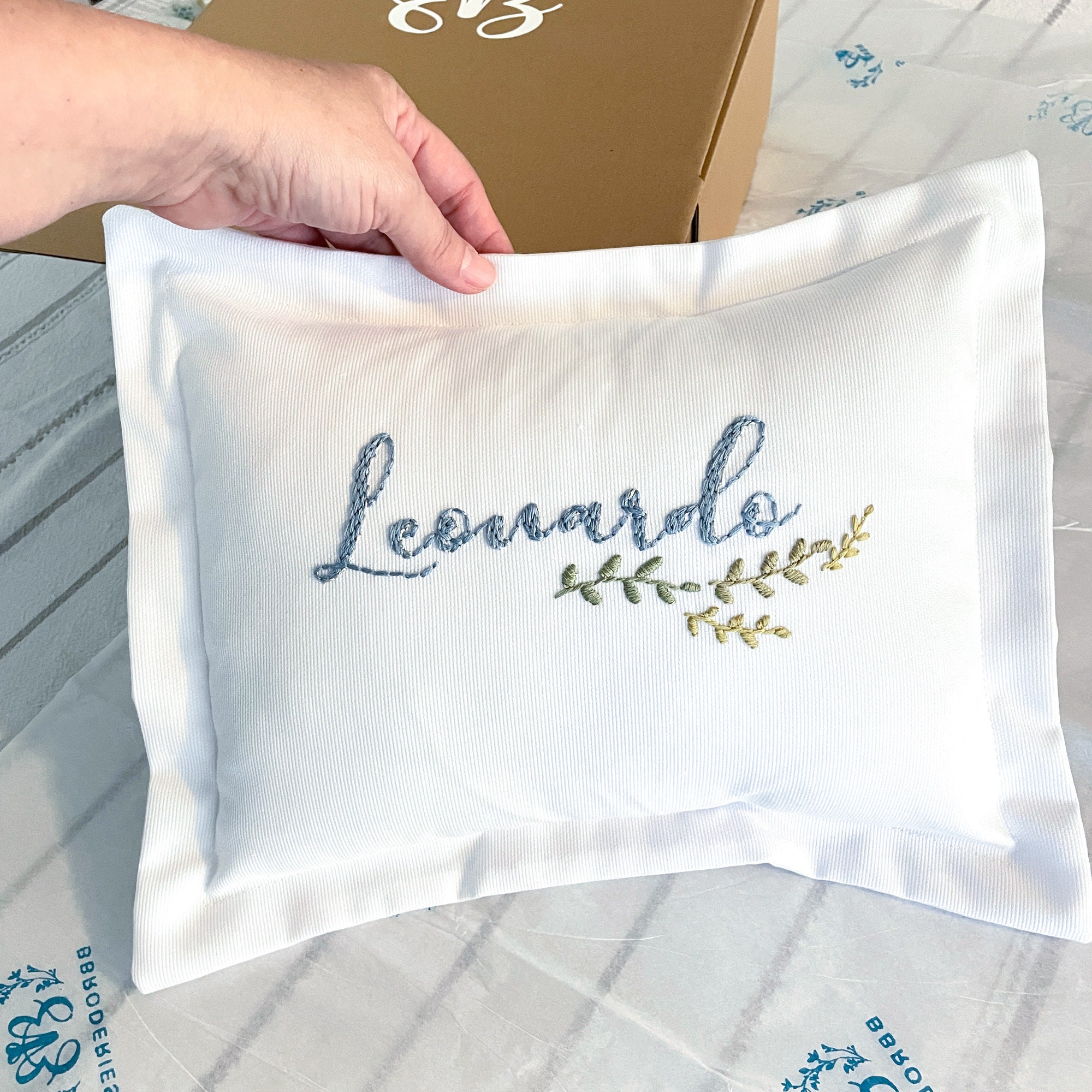 Monogrammed baby cheap pillow