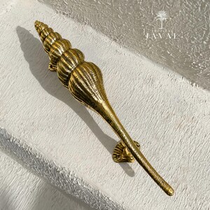 Messing Muschel Griff | Küsten-Türknauf | Nautische Strandhaus-Hardware | 2er-Set