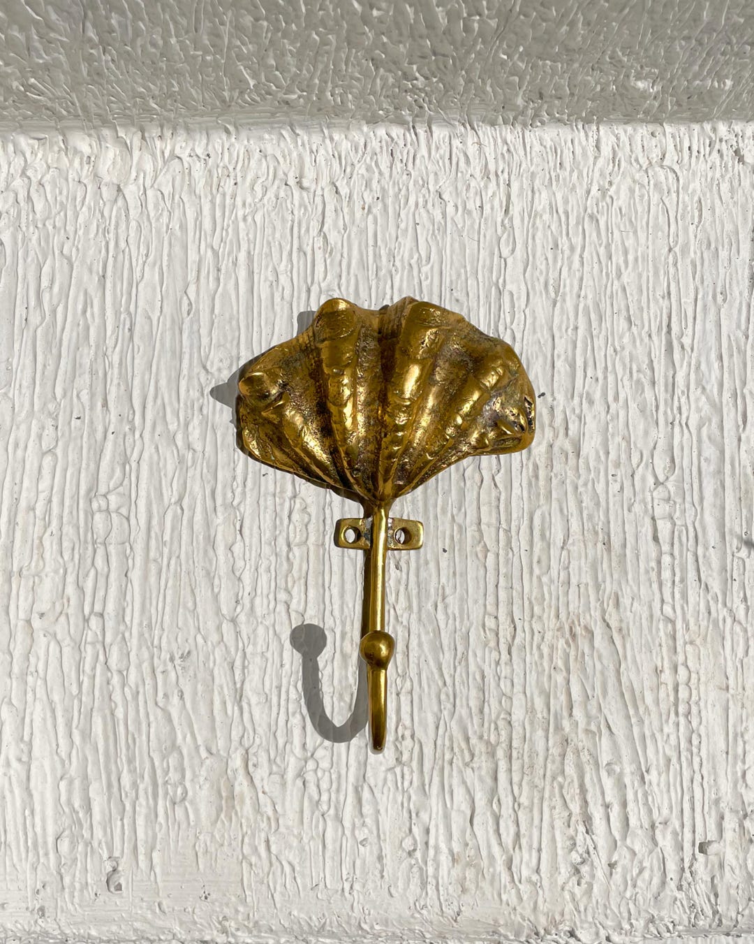 Solid Brass Clam Shell Wall Hook | Beach House Decor - Etsy Australia