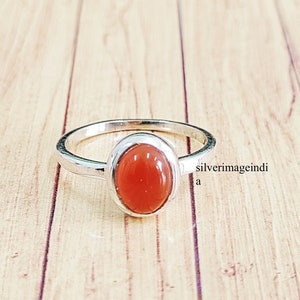 Natural Carnelian Ring, 925 Silver Sterling Ring, Beautiful Ring, Oval Stone Shape Ring, Gift Ring, Handmade Ring, Women Ring, Natural Stone