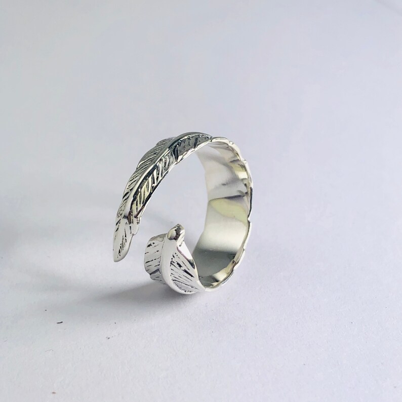 Ring for men Aesthetic Silver Ring Handmade Ring 925 Sterling Silver Ring Leaf Ring Silver Plain Adjustable  Ring
