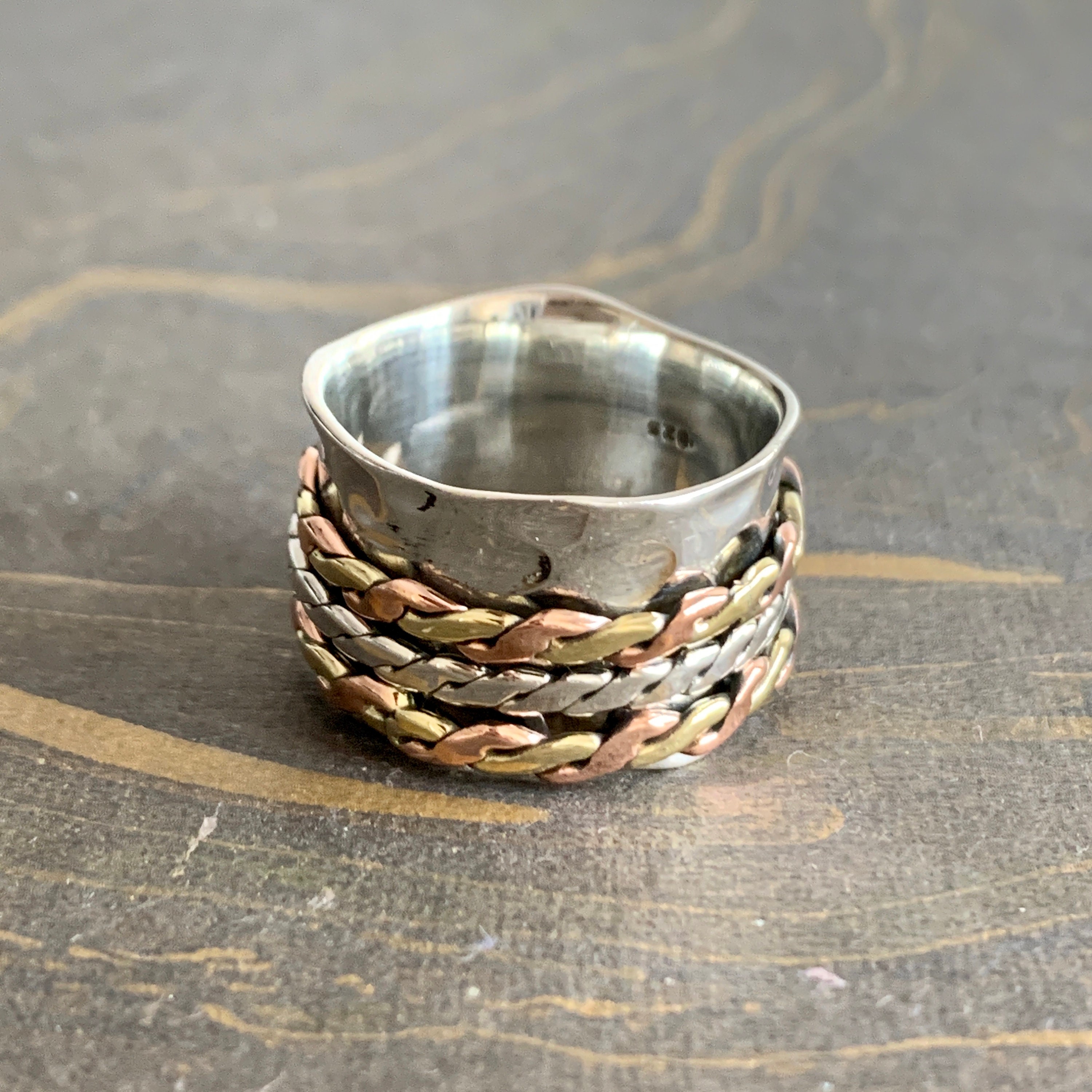 Silver Spinner Ring Anxiety Ring Chunky Ring Spinning Ring Etsy UK