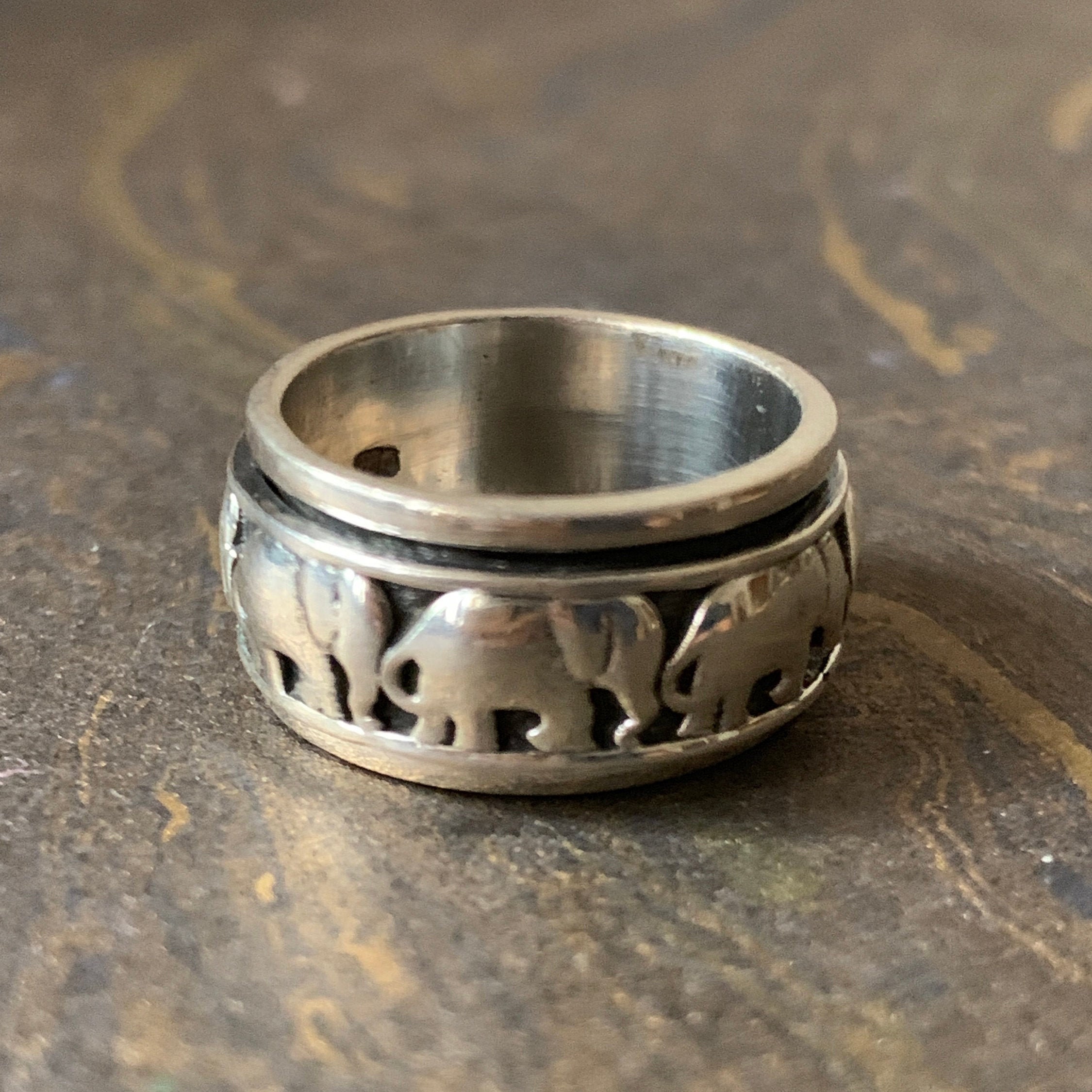 Elephant Spinner Ring Anxiety Ring Meditation Ring Spinner Etsy