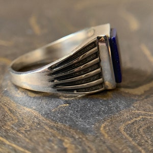Lapis Lazuli Men's Ring Signet Ring Silver Handmade - Etsy