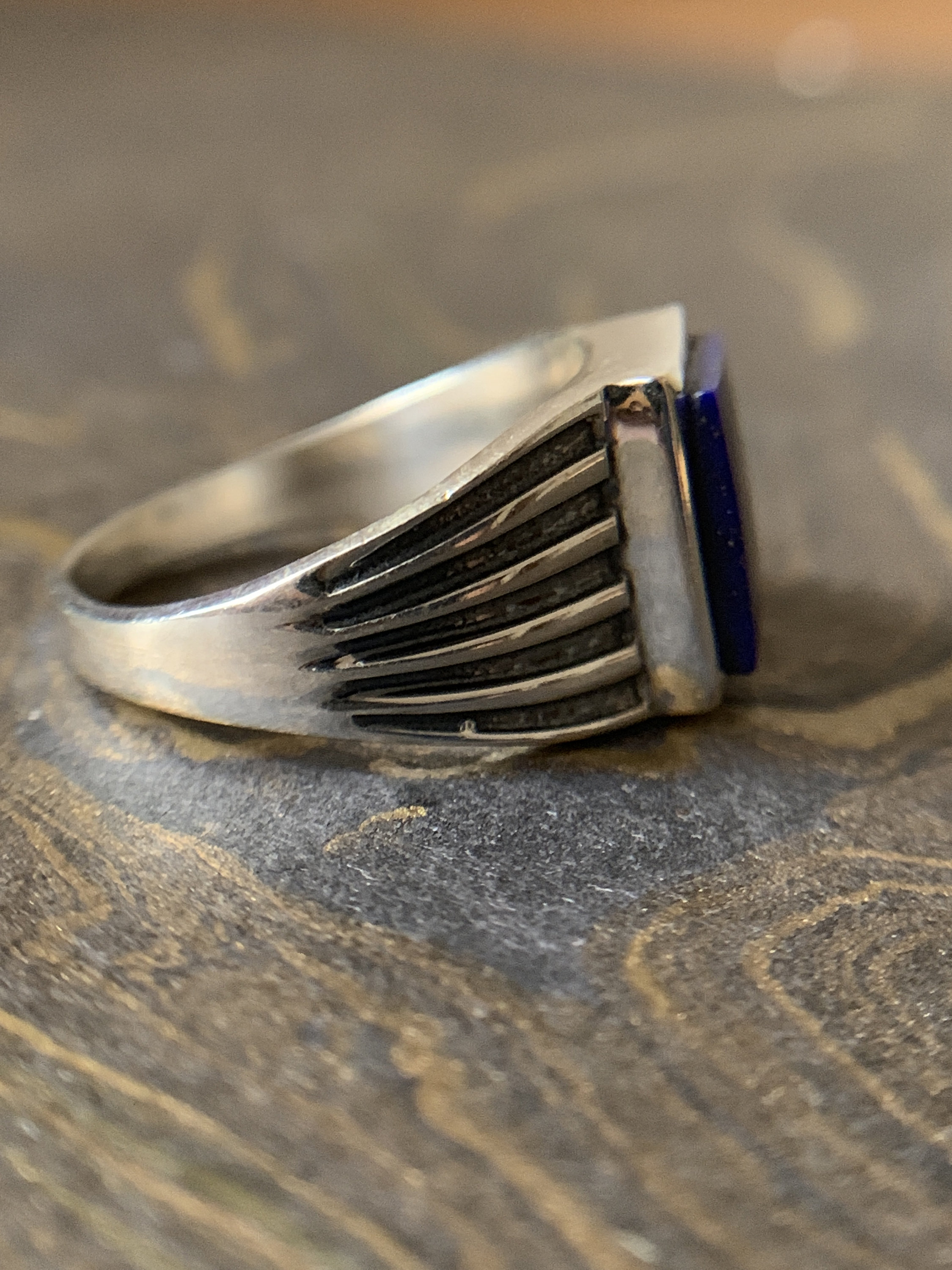 Lapis mens ring ring silver handmade ring 925 Etsy