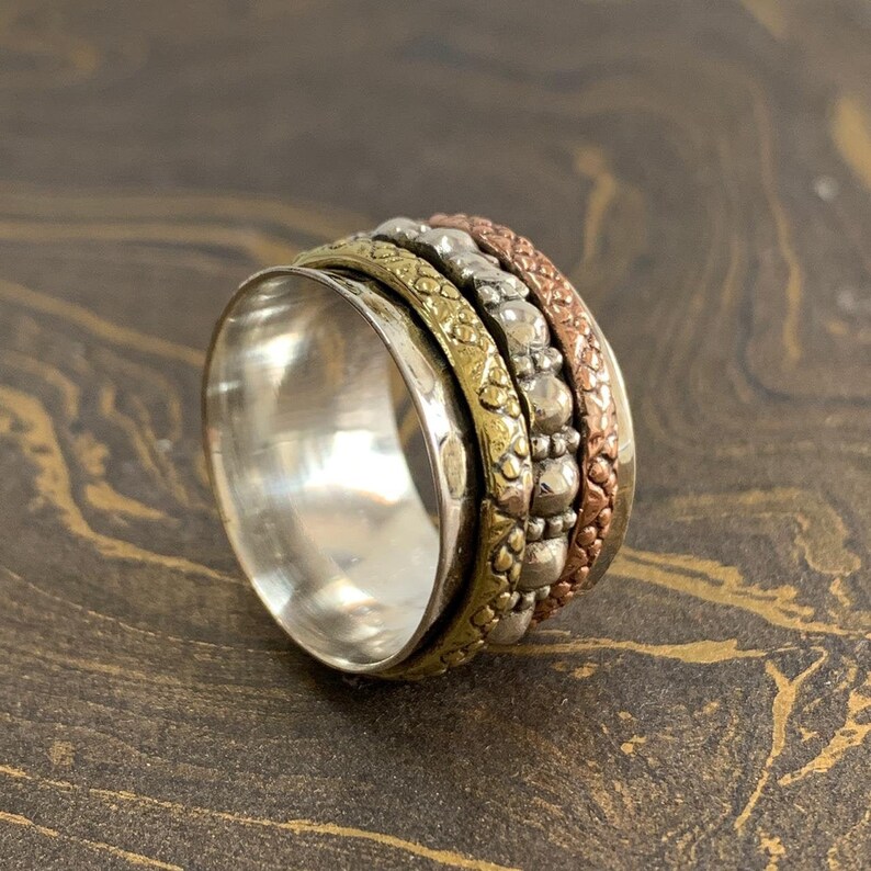 Worry Ring Spinner Ring 925 Sterling Silver Ring Fidget Ring Thumb Ring Yoga Ring Silver Bands New Ring Meditation Ring