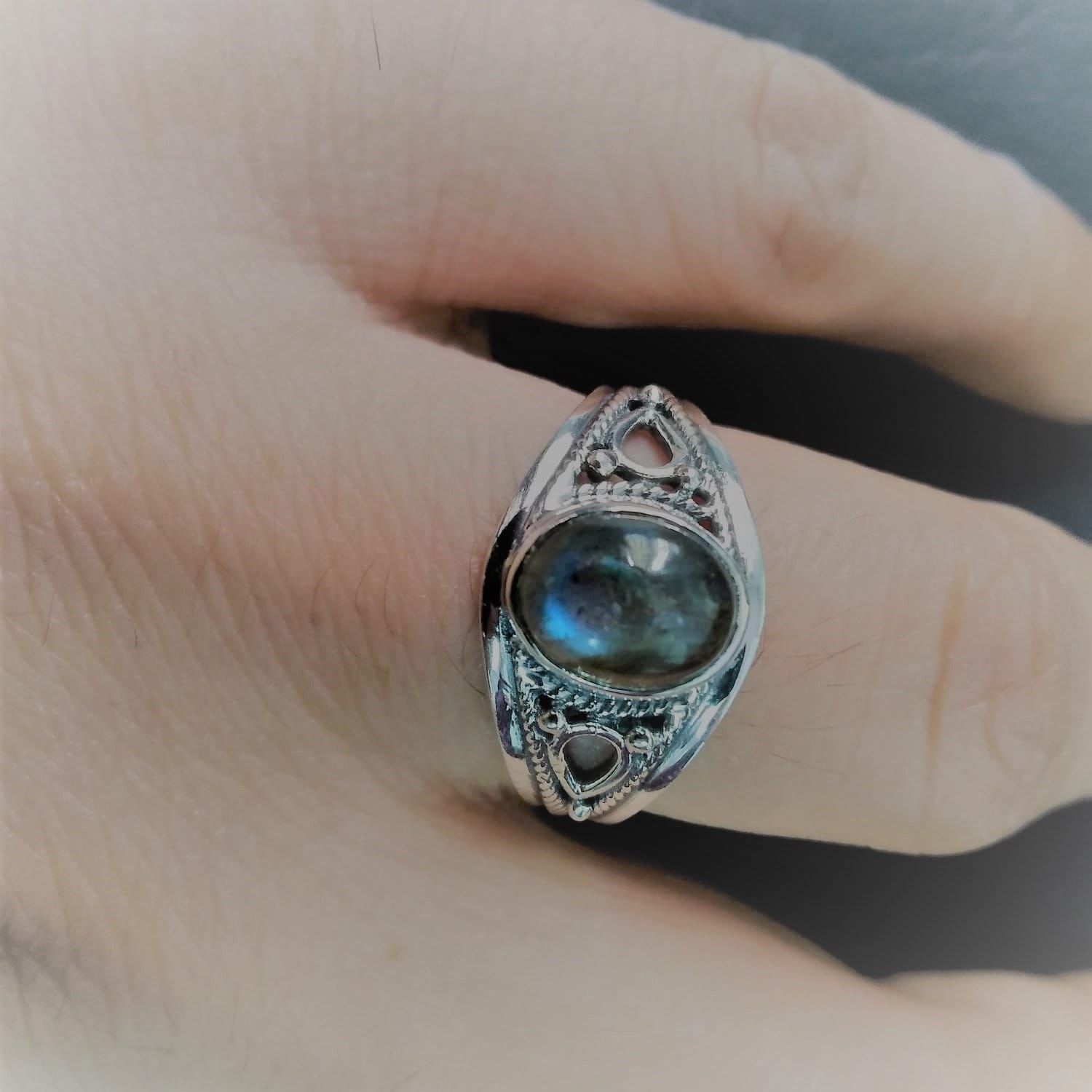 Labradorite Ring 925 Silver Ring Boho Ring Thumb Ring | Etsy