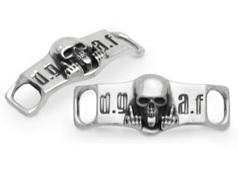 punk boots shoelace buckle,silver skull jewelry
