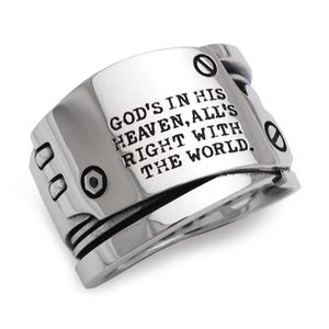 Evangelion,NERV,word rings,made in japan,heavy ring men,otaku,anime,mechanical ring,steampunk ring,industrial ring,biker ring,ring size 16