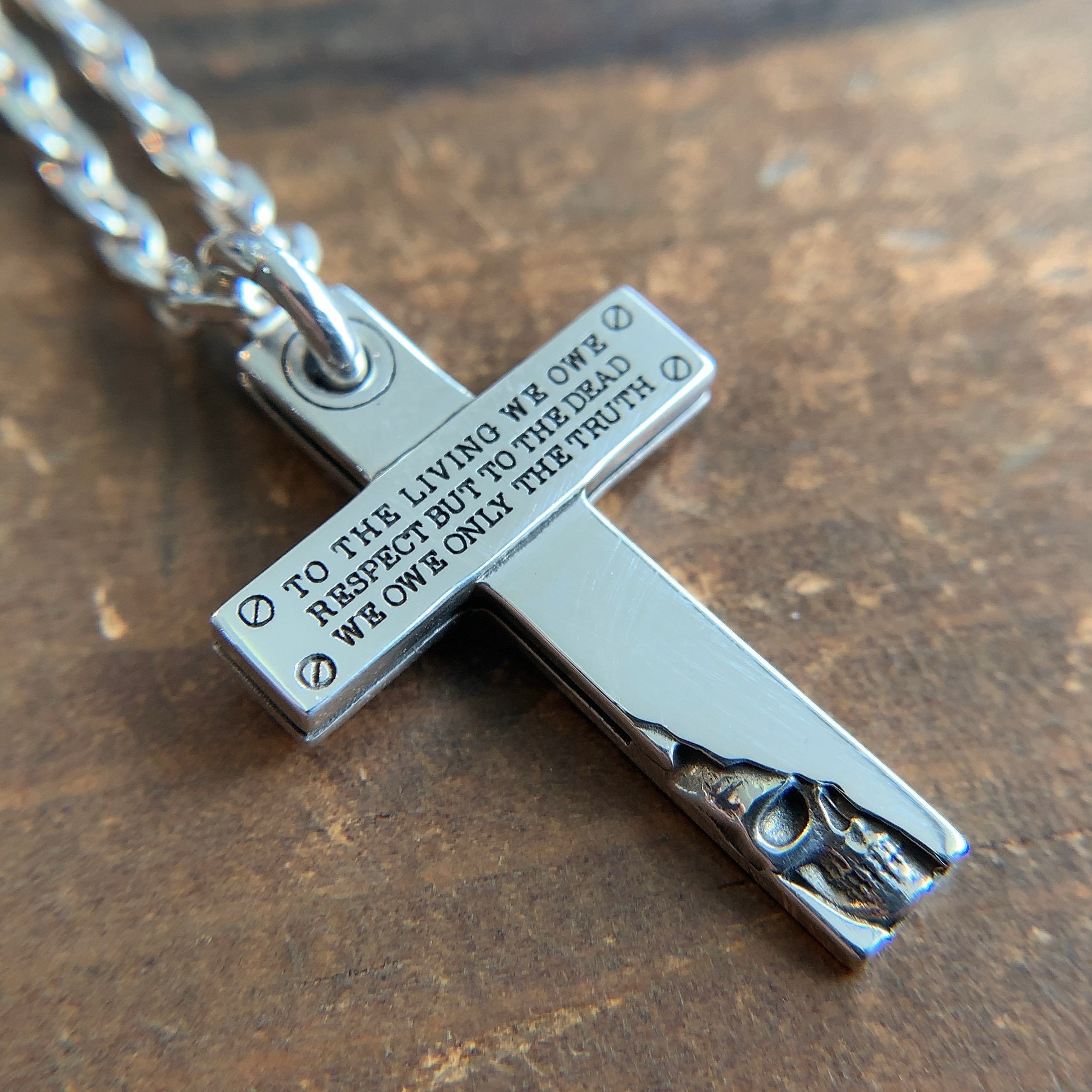 Collana con Catena da Biker in Argento Sterling con Teschio Grande