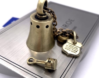 brass biker bell keyholder,present for him