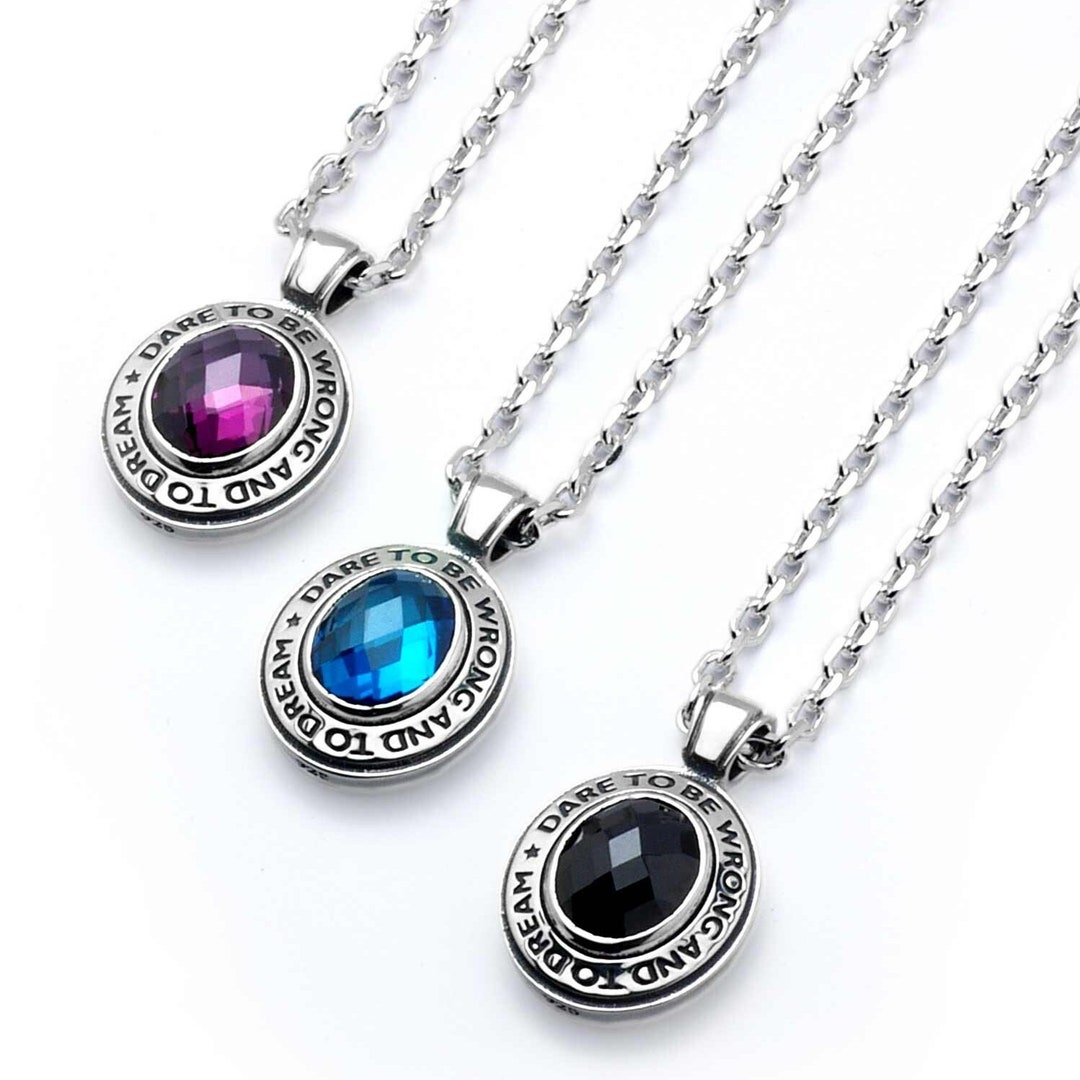 Blue Stone Necklace Men,quotes Necklace,message Necklace,mens Biker