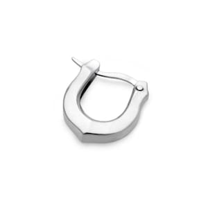 Pendientes de herradura, pendientes de aro, pendientes de motociclista para hombre, plata de ley, pendientes sencillos, regalo para él, pendiente de jugador, resistentes, hechos en Japón.