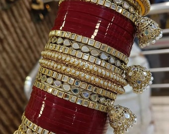 Bridal Chura in kundan and peral in all Colours with Peral , Churas , Chooda , Chuda Wedding Items