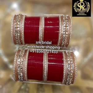 Bridal Chura Punjabi Traditional Set, Wedding Chooda Bangle Set, Indian Bridal Bangles, Sikh Chooras