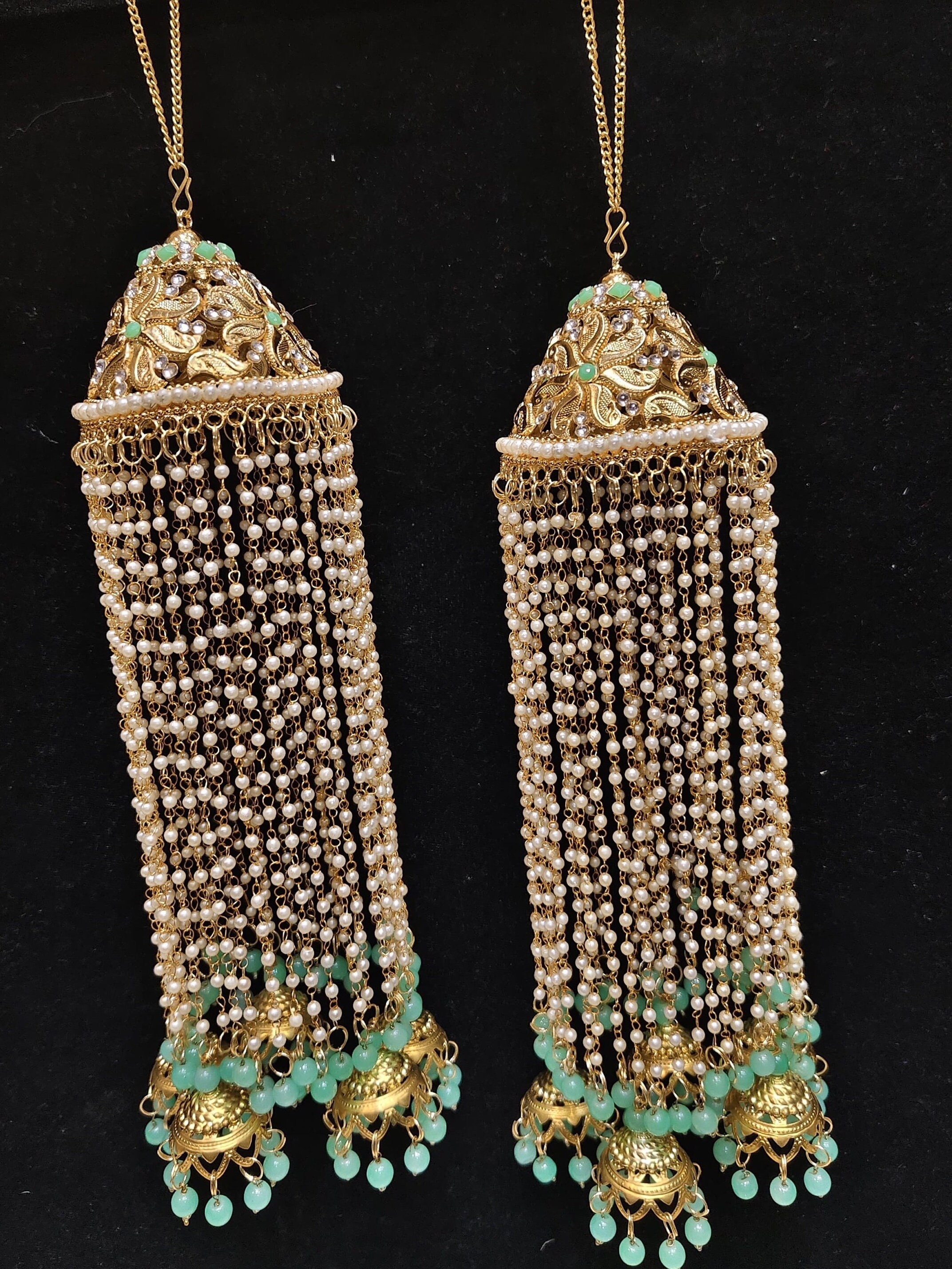 Kaleera in Mint Colours with Kundan Work, Kaleera, Kaleere, Kalira, Kalire