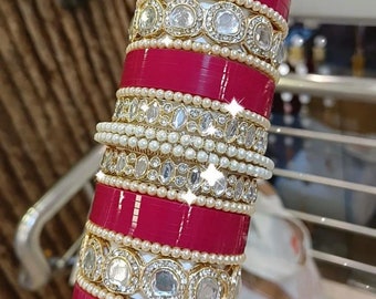 Bridal Chura in kundan and peral in all Colours With Peral Style,  chooda,  chuda,  choora By Srk