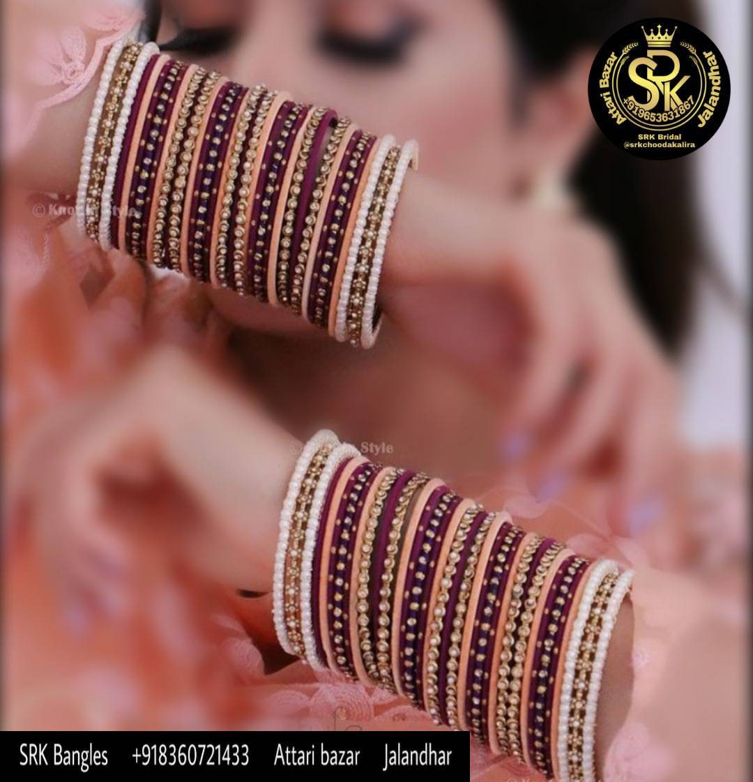 Bridal Bangles , Bangle Set , Mehrun with Zarican, Choora, Chura, Chooda, Chuda, Chooras by SRK