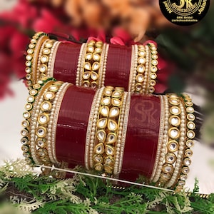 Punjabi Chura Bangle Set, Bridal Chooda Set, Indian Wedding Bangles, Punjabi, Women's Bridal Choora image 1