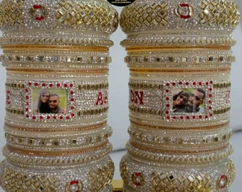 Personalisierte Braut Chura, Punjabi Hochzeit Armreifen