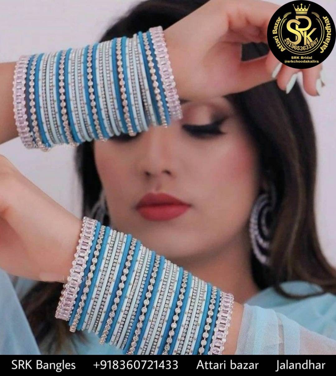 Shahrukh Bracelet with sparkling rhinestones (Multi/White)