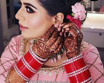Braut Chura Set, traditionelle Punjabi Hochzeit Armreifen