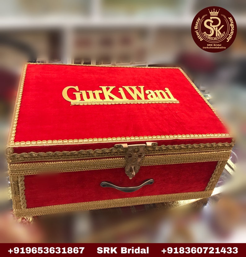 Bridal Box Trousseaus Trunk Wedding Packing Gift Box Punjabi Lehnga Box , Indian Wedding Box , Makeup Box , Vanity Box , Banarsi Box image 1