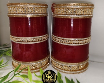 Bridal Chura Punjabi Traditional Set, Choora, Chooda, Chuda, Wedding Chooda Bangle Set, Indian Bridal