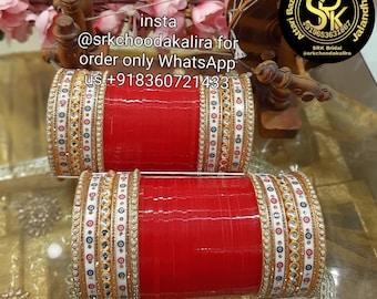 Punjabi Traditional Chura with Kundan Choora, Chooda Bangles Peral and Zarican Exclusive Chuda , Chooda