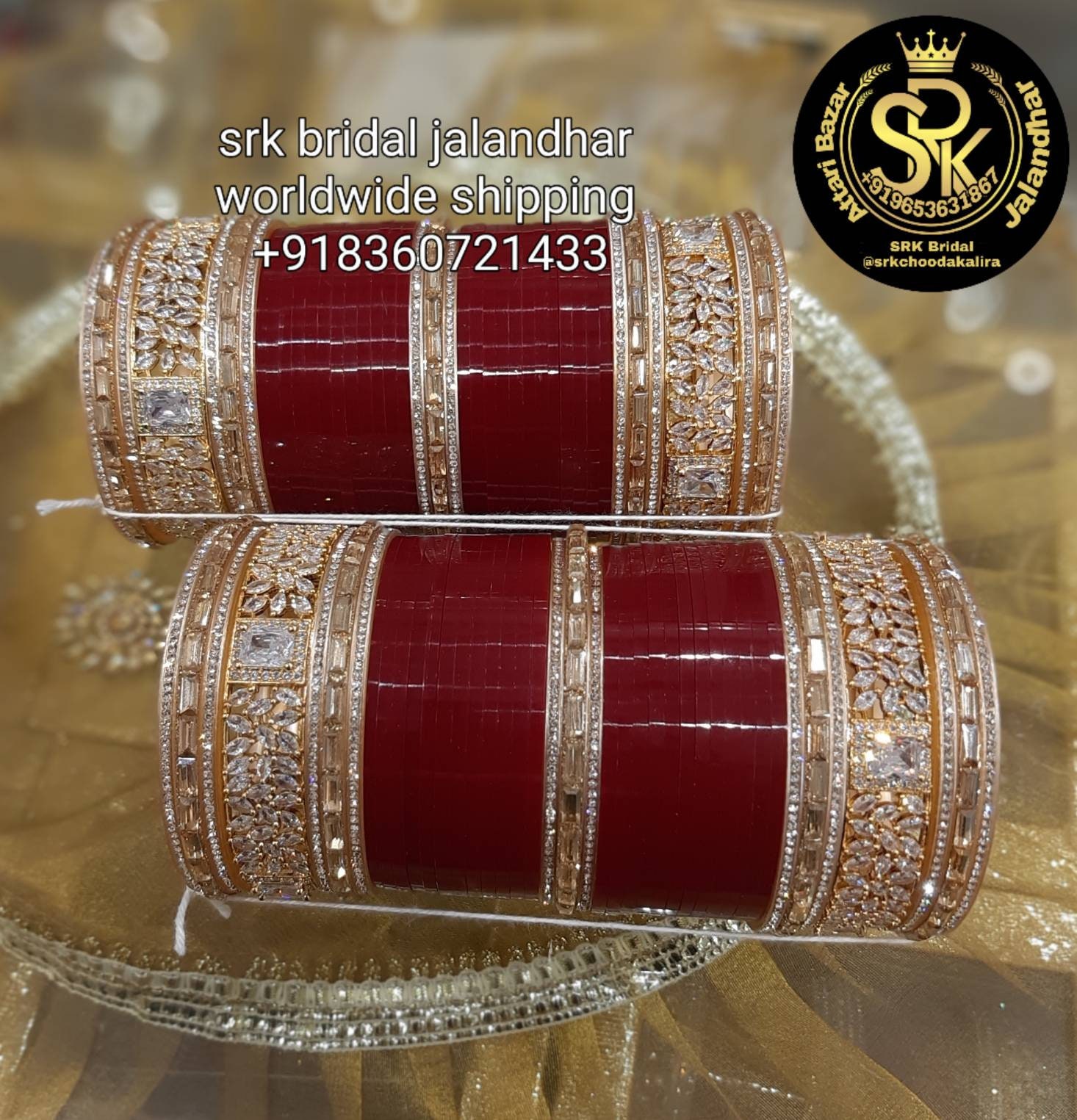 Bridal Bangles , Bangle Set , Mehrun with Zarican, Choora, Chura, Chooda, Chuda, Chooras by SRK