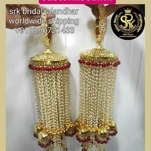 Kalire Set Golden Handmade Peral  for Women Bangle wedding Bridal Punjabi, Kaleera , Kaleere,