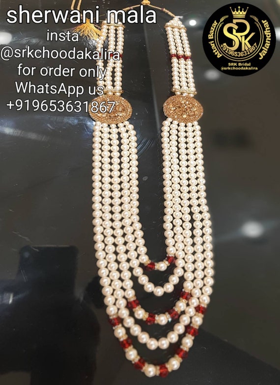 Groom Sherwani Haar in Peral and 